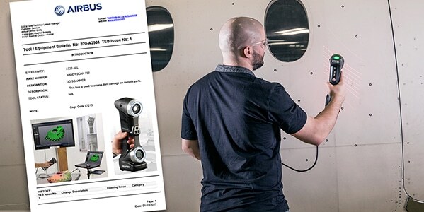 El escáner 3D de Creaform Handyscan 3D certificado por Airbus